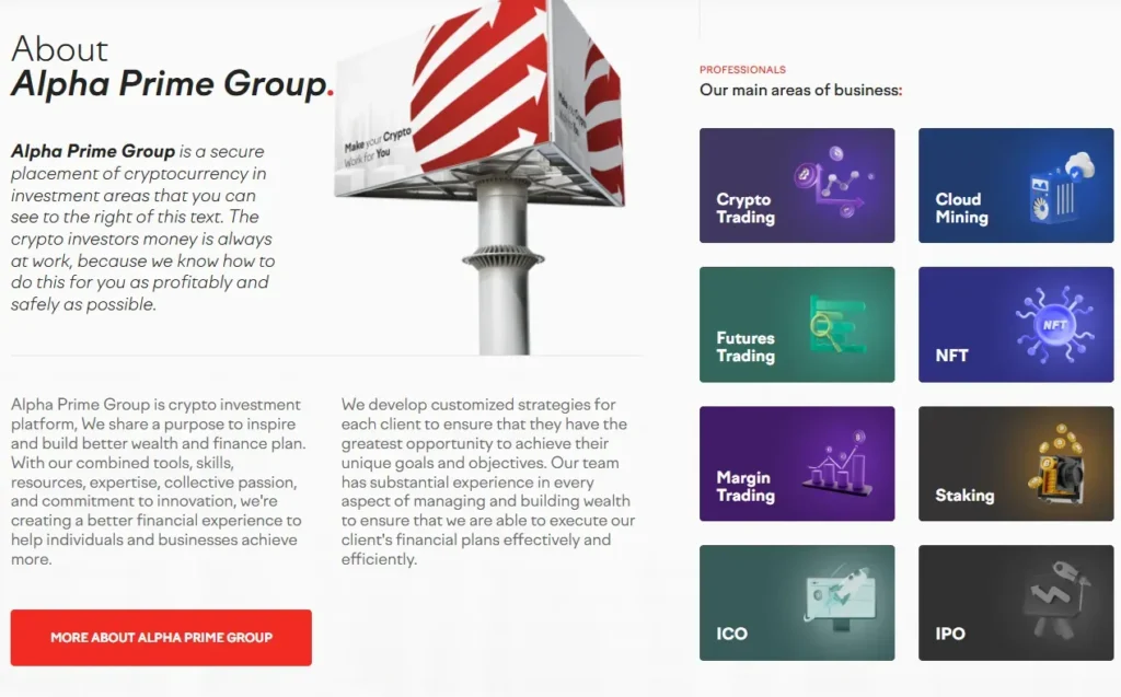 Alpha Prime Group 1 screen