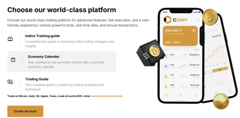 COINIY 1 screen