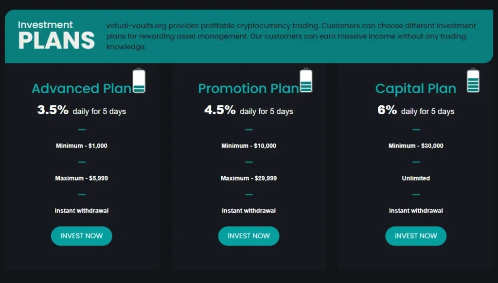 Virtual Vaults 2 screen
