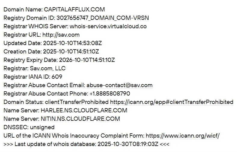 Capital Afflux 2 screen