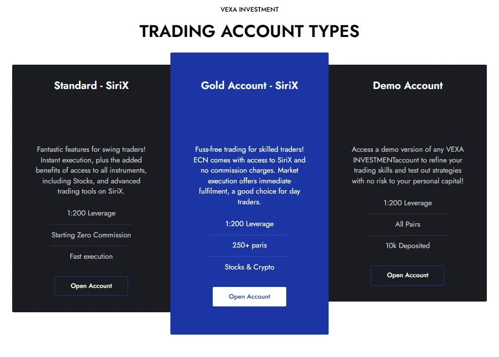 VEXA INVESTMENT 2 screen