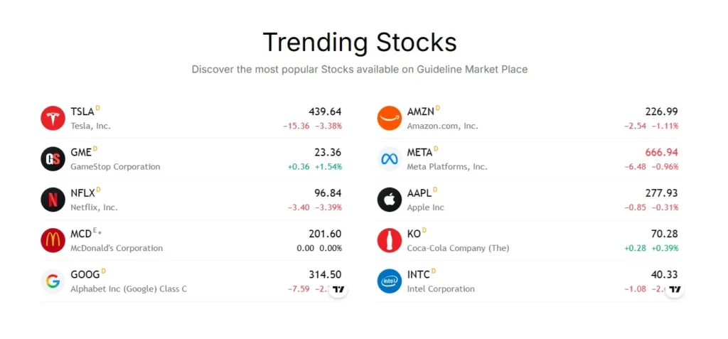 Guideline Market Place 1 screen