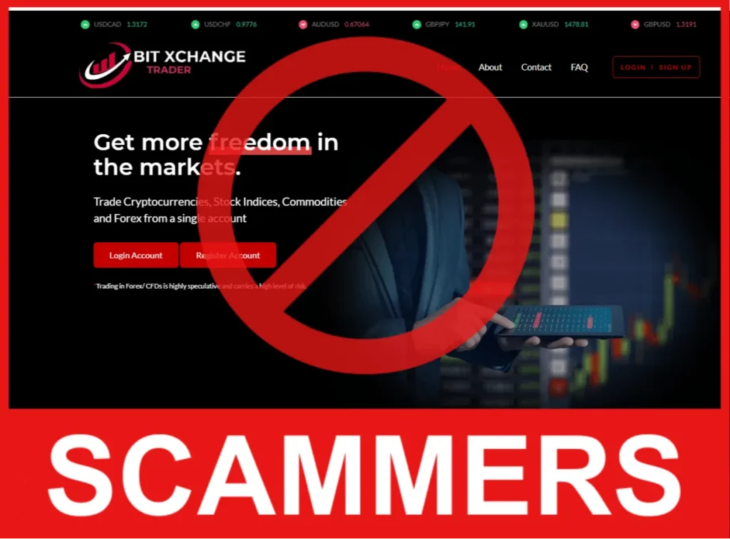 Bit Xchange Trader face screen