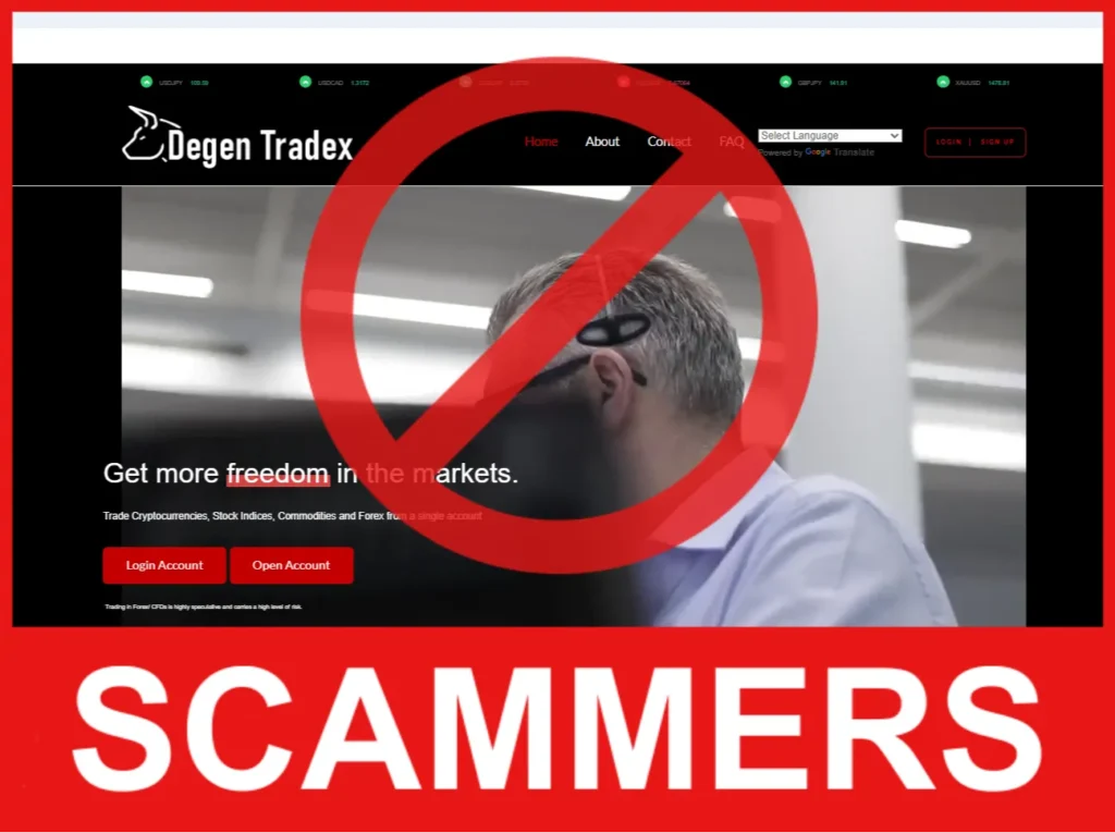 Degen Tradex face screen
