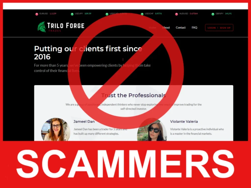 Trilo Forge Trades face screen