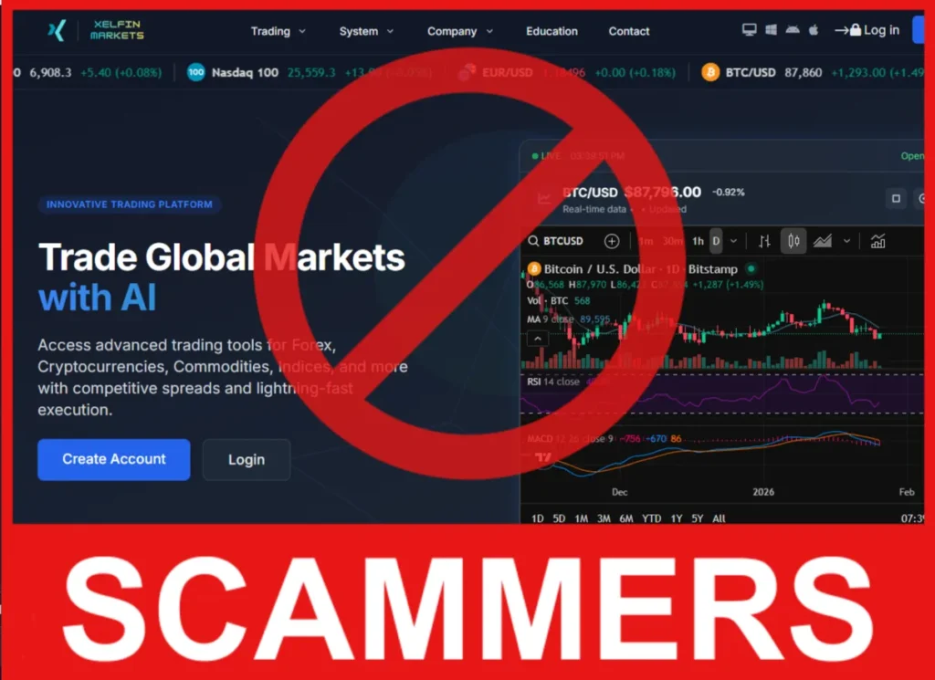 XelfinMarkets face screen