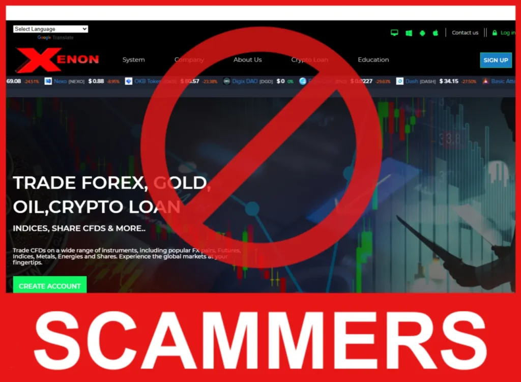 Xenon Capitals face screen