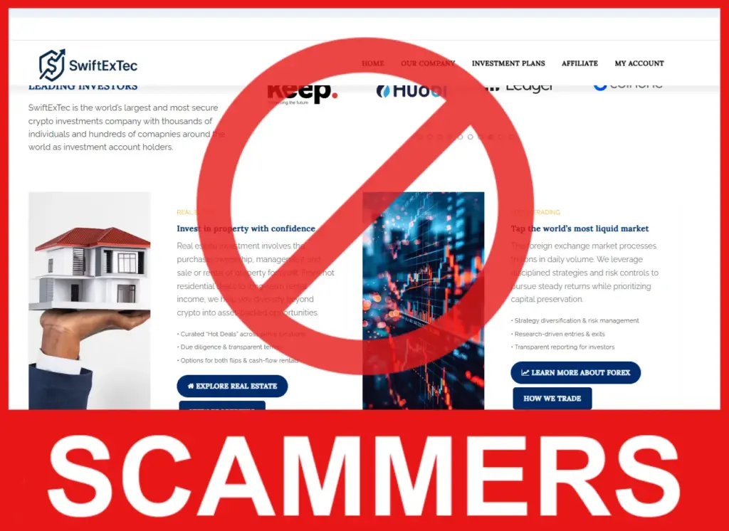 SwiftExTec Investments face screen