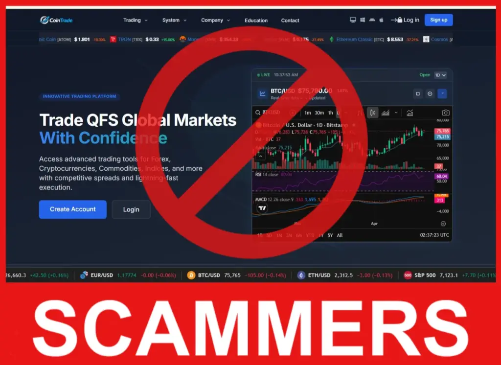 Cointrade Top face screen