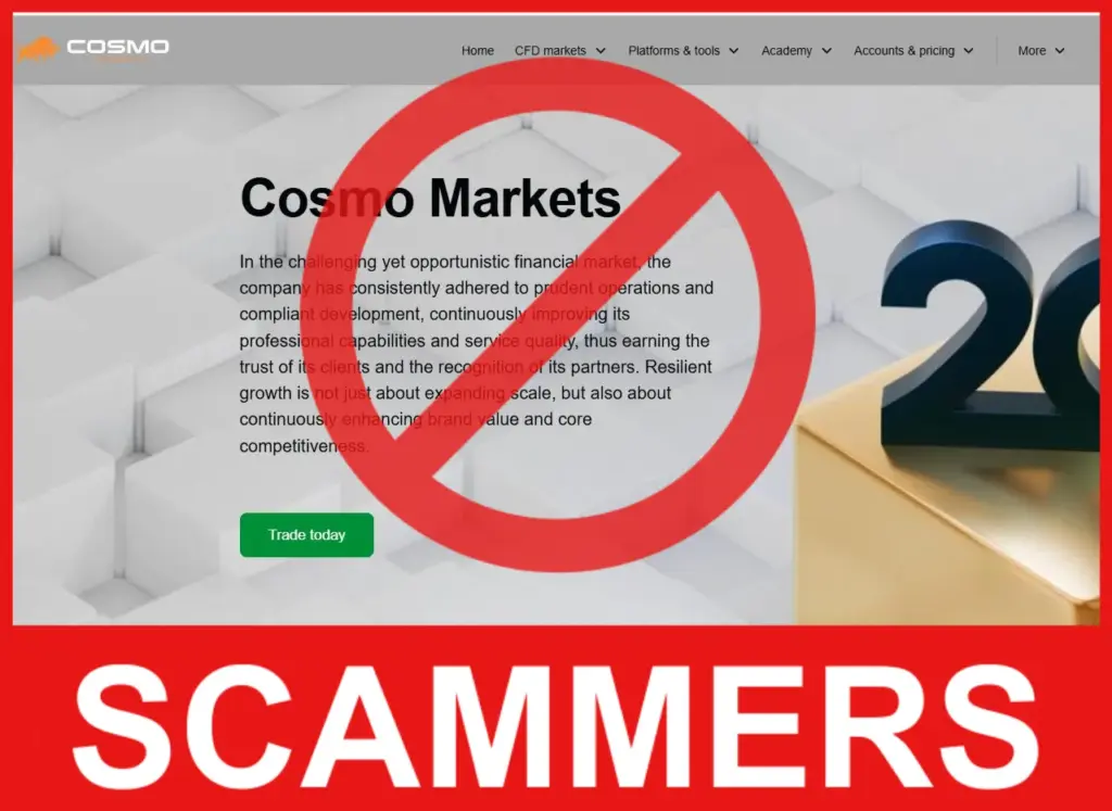 Cosmo Markets face screen