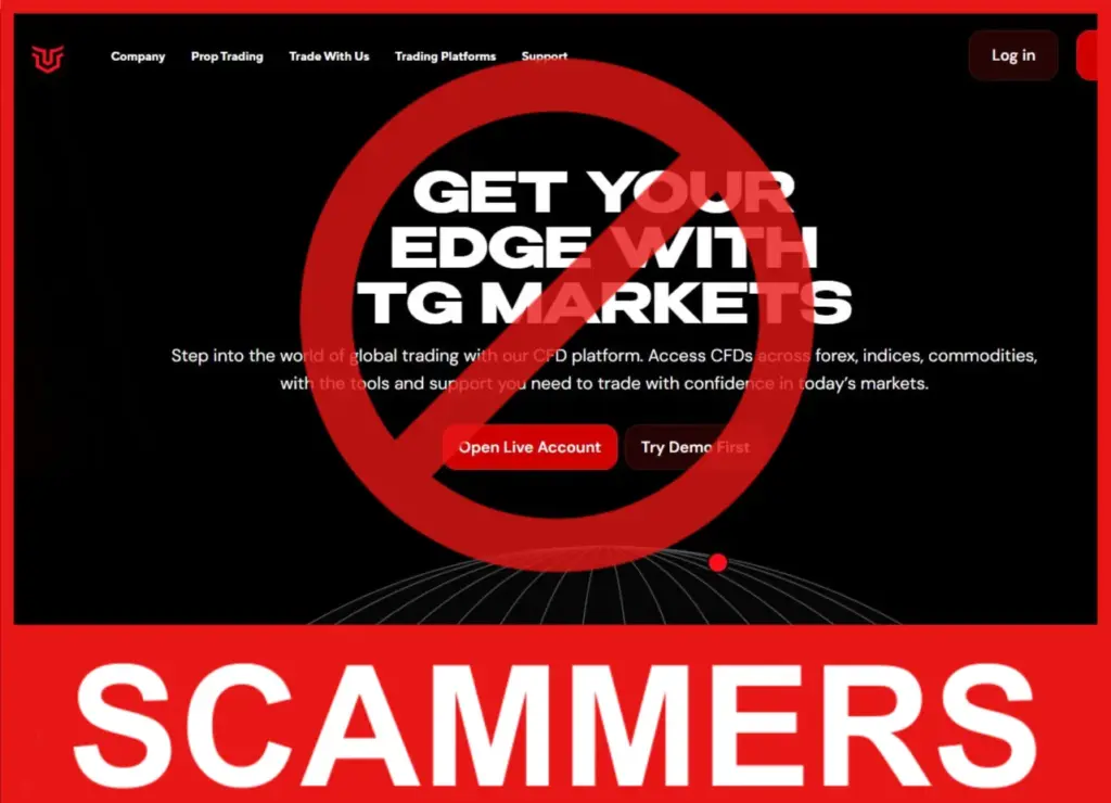 TG Markets face screen