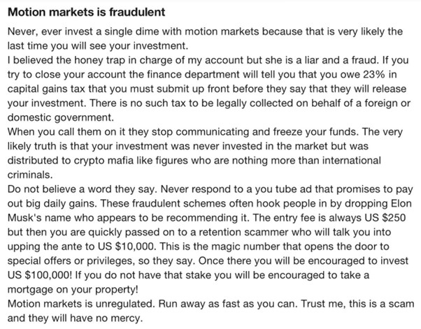 Motion Markets 1