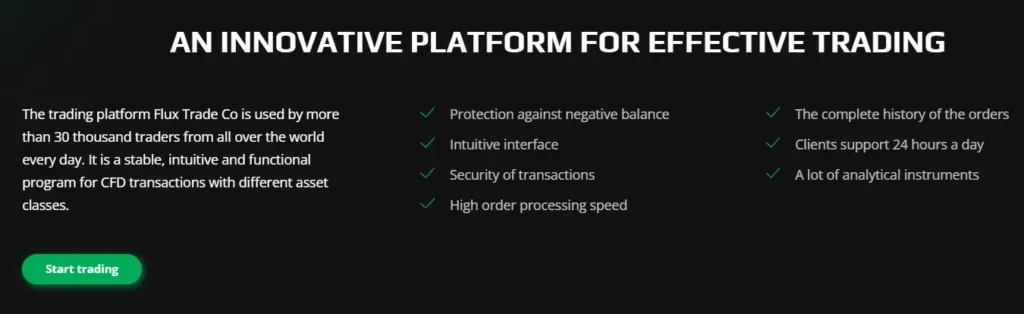 Flux Trade Co 1 screen