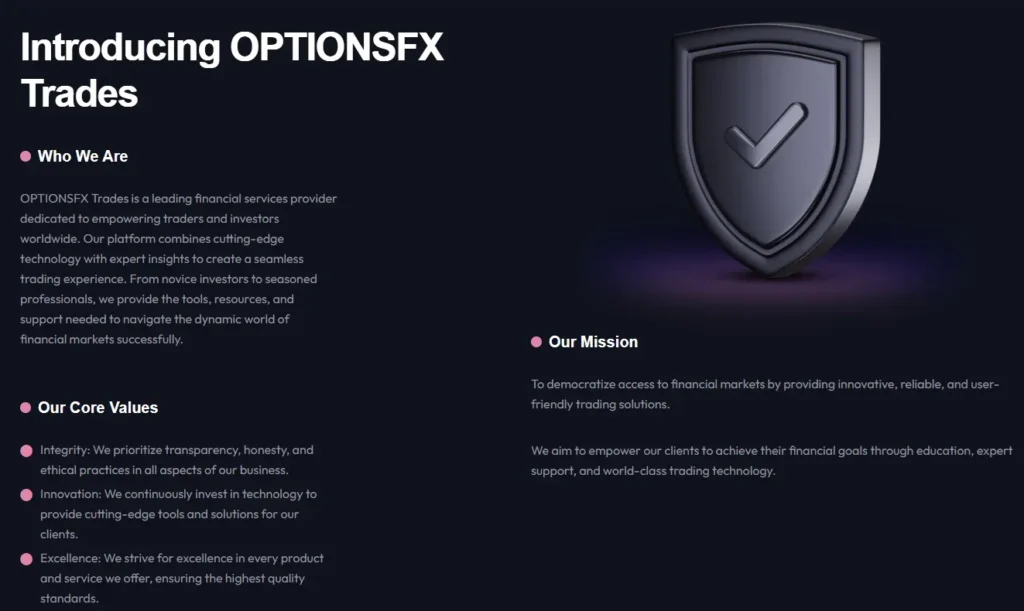 OPTIONSFX Trades 2 screen