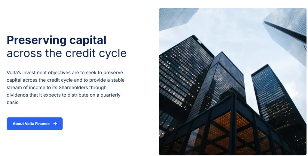 Volta Finance 2 screen