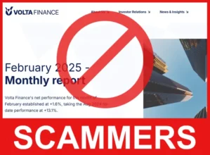 Volta Finance face screen