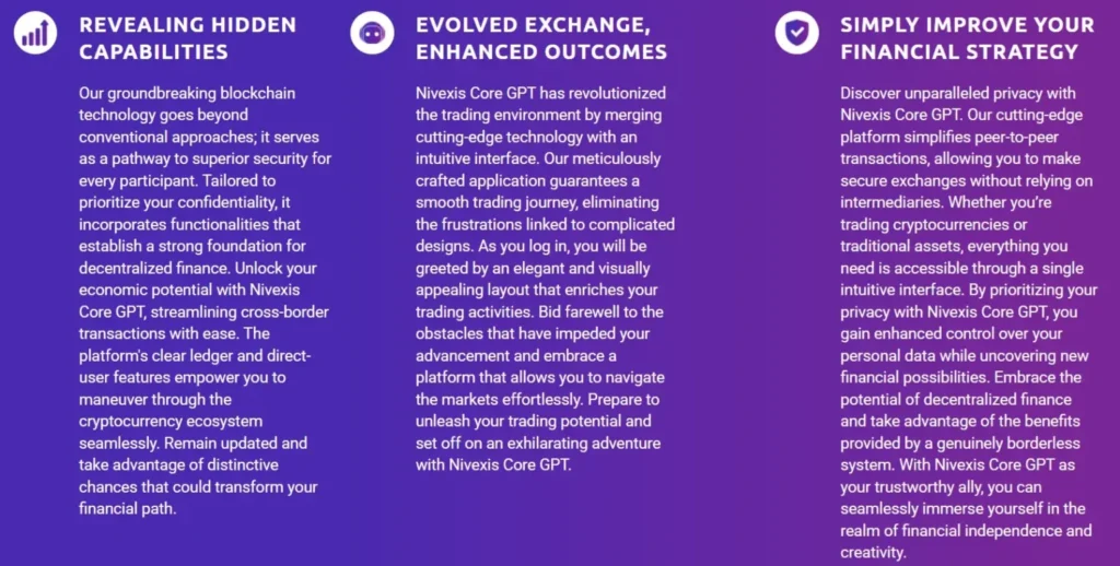 Nivexis Core GPT 2 screen