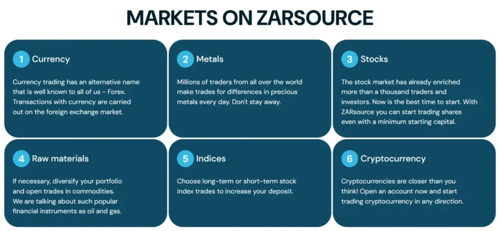 ZARsource 1 screen