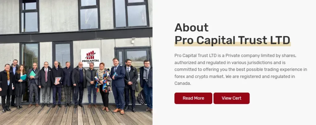 Pro Capital Trust LTD 1 screen