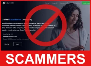 Global Liquidation Company face screen
