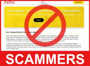 Fake FxPro Nigeria face screen